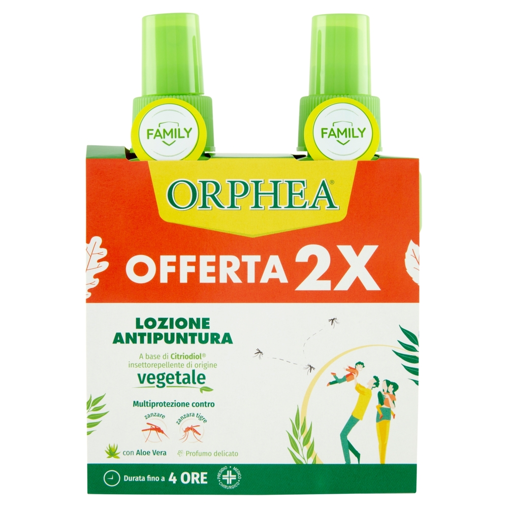 Orphea Lozione Antipuntura vegetale Family 2 x100 ml